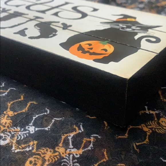 Halloween Cat Witch Wall Decor Art - Picture 2 of 4